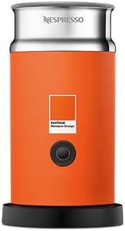 Nespresso x Pantone Limited Edition Summer Collection Aeroccino 3, Easy to Use, Dishwasher Safe, Electric Milk Frother - Mandarin Orange