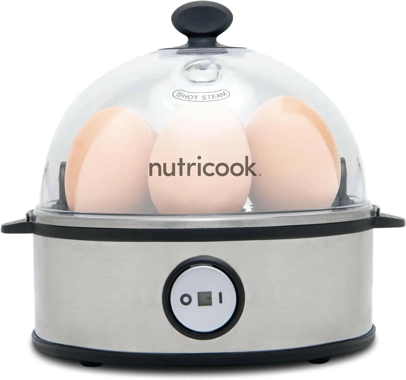 NutriCook Rapid Egg Cooker: 7 Egg Capacity Electric Egg Cooker for Boiled Eggs, Poached Eggs, Scrambled Eggs, or Omelettes with Auto Shut Off Feature