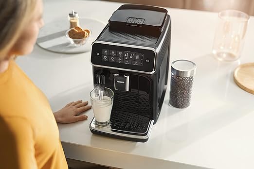 Philips Series 2200 Fully Automatic Espresso Machine - 1500W, 1.8L Water Capacity, Classic Milk Frother, Touch Screen Display, 2 Beverages - EP2220/10