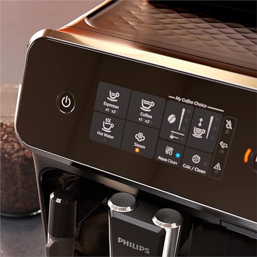 Philips Series 2200 Fully Automatic Espresso Machine - 1500W, 1.8L Water Capacity, Classic Milk Frother, Touch Screen Display, 2 Beverages - EP2220/10