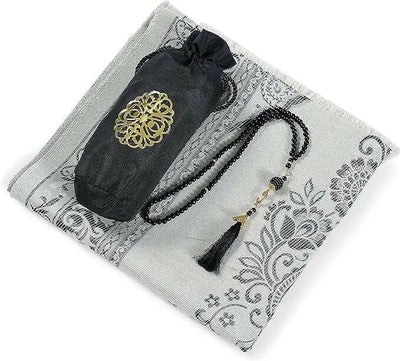 Prayer Rug - Muslim Prayer Rug - Prayer Mat Travel Bag and Prayer Beads - Muslim Gifts for Men, Women and Kids(Green)