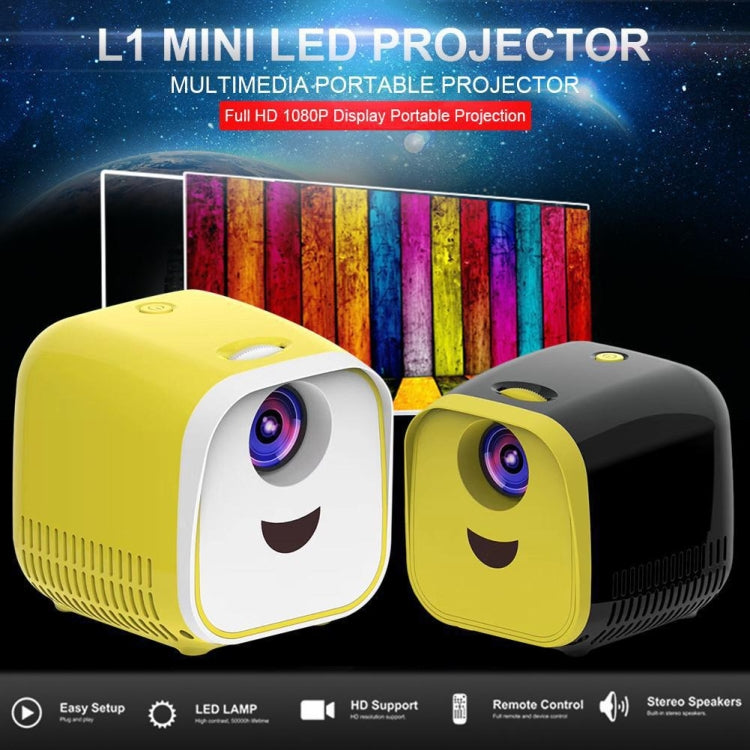 L1 Children Projector Mini LED Portable Home Speaker Projector (Black)