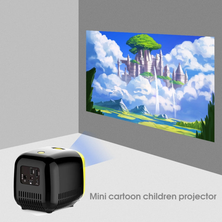 L1 Children Projector Mini LED Portable Home Speaker Projector (Black)