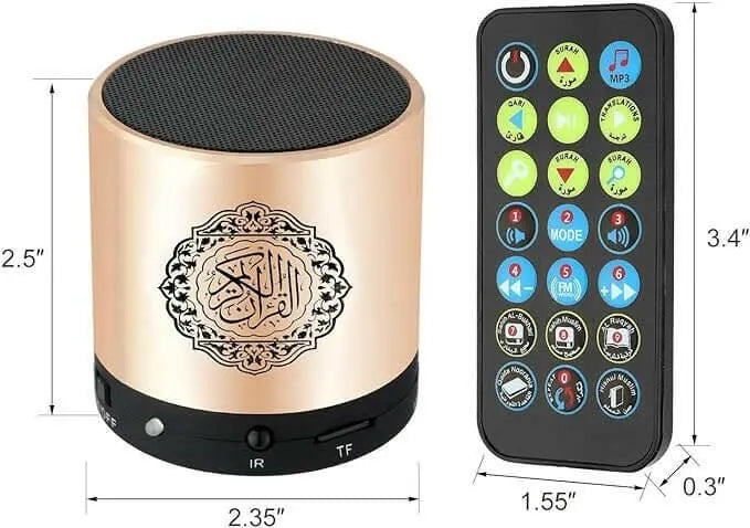 Siruiku Remote Control Speaker Portable Quran Speaker MP3 Player 8GB TF FM Quran Koran Translator USB Rechargeable Speaker, Secure Digital, Micro SD