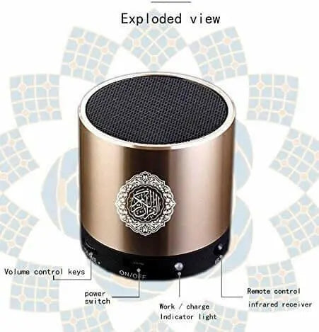 Siruiku Remote Control Speaker Portable Quran Speaker MP3 Player 8GB TF FM Quran Koran Translator USB Rechargeable Speaker, Secure Digital, Micro SD