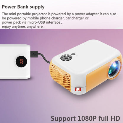 A10 480x360 Pixel Projector Support 1080P Projector ,Style: Same-screen White Yellow