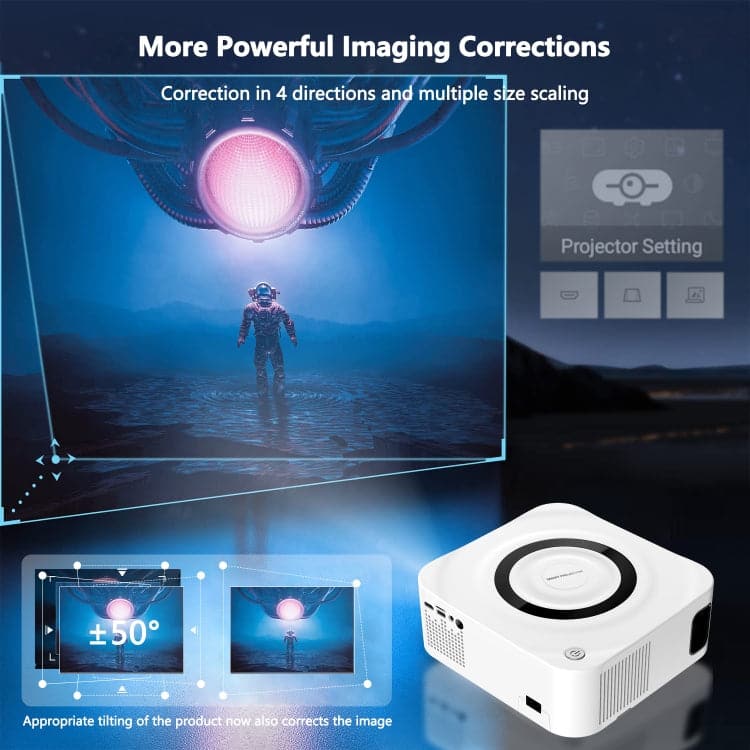 Home HD Projector 1080P Bluetooth WIFI Mobile Phone Smart Projector, Specification: US Plug(2+16G)