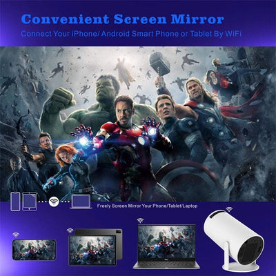 HY300 Smart Projector Android 11.0 System 120 Lumen Portable Projector