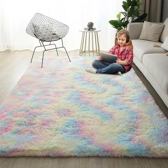 Ultra Soft Indoor Modern Area Rugs Fluffy Living Room Carpets for Children Bedroom Home Decor Nursery Rug, Washable Furry Throw Rugs