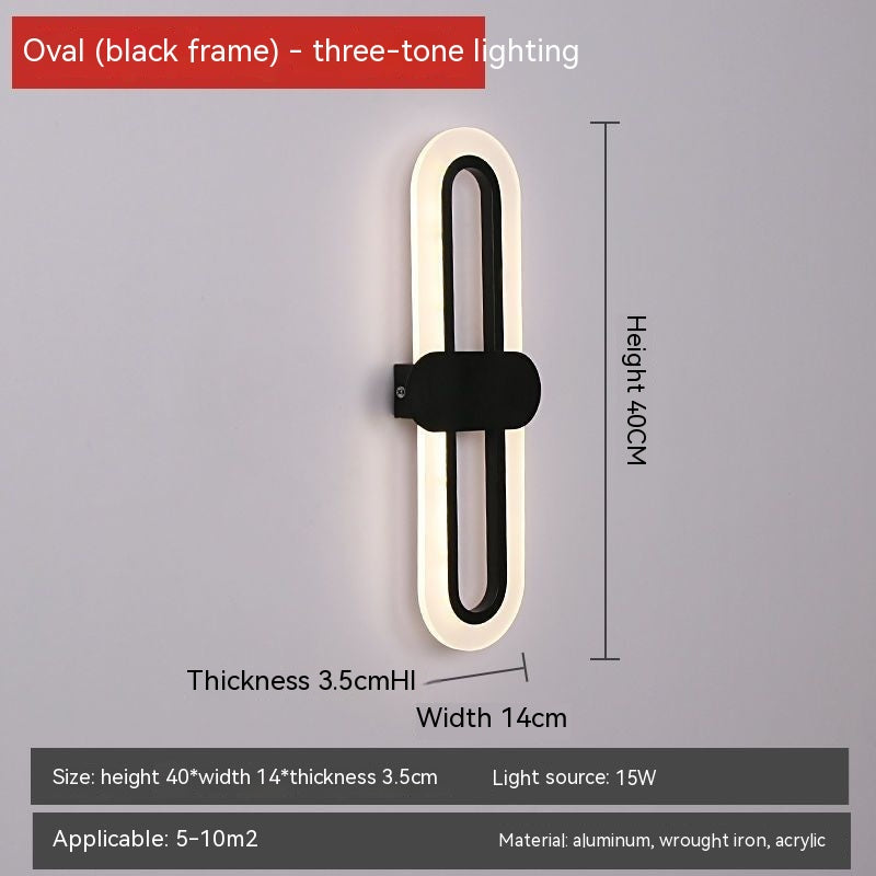 Oval LED wall lamp