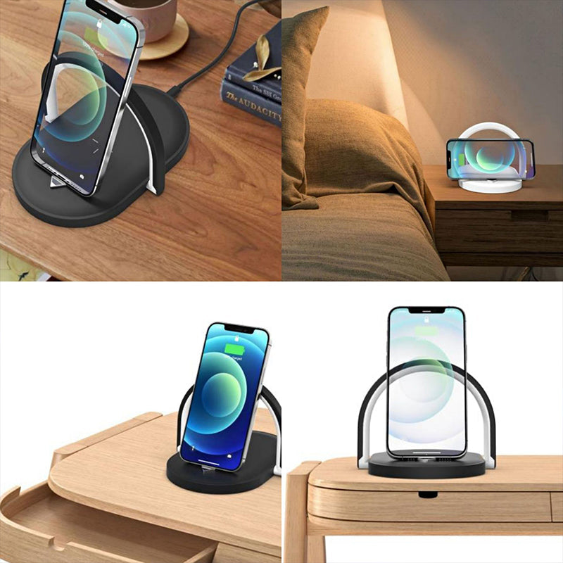 Wireless charging station for night lighting