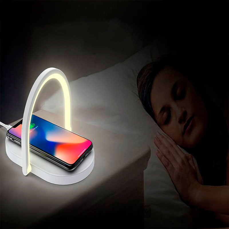 Wireless charging station for night lighting