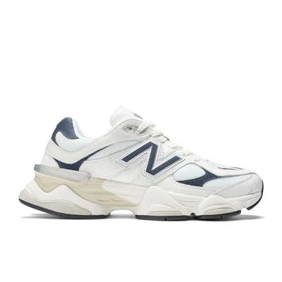 New Balance 9060 White with Nb Navy and Sea Salt