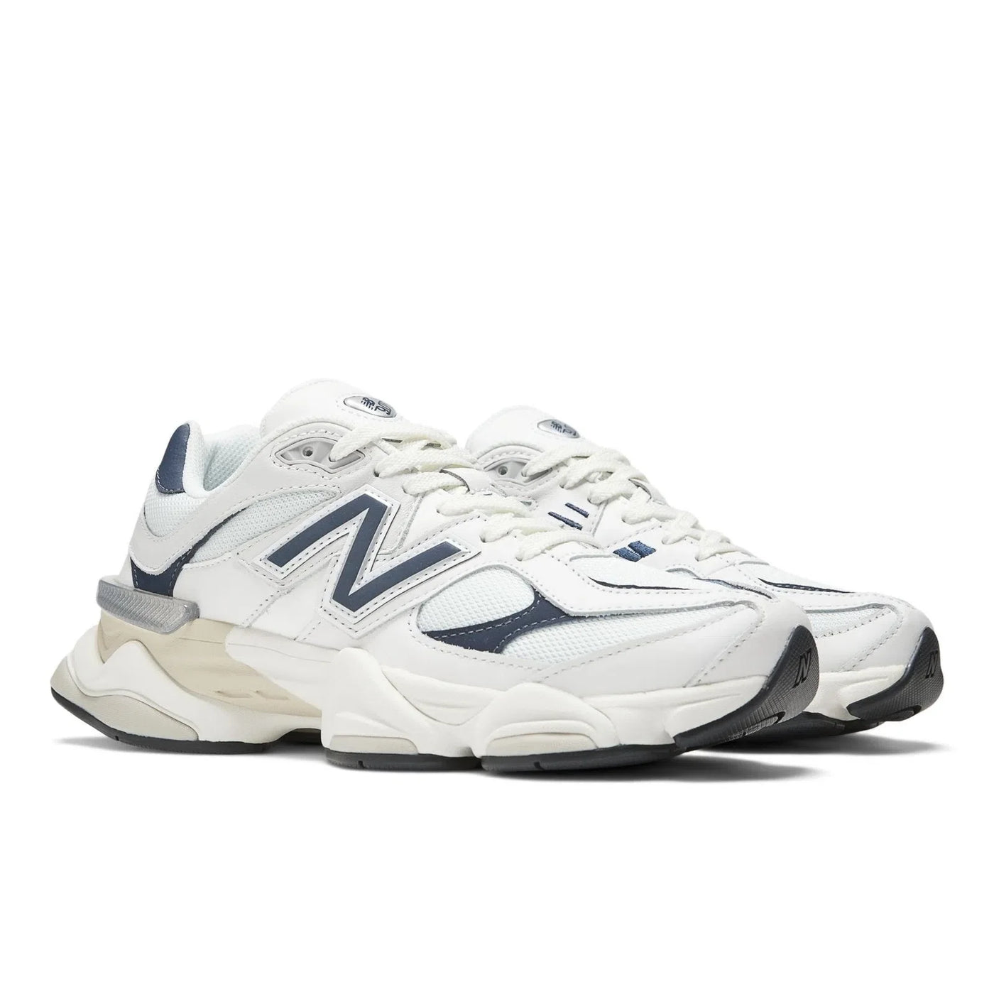 New Balance 9060 White with Nb Navy and Sea Salt