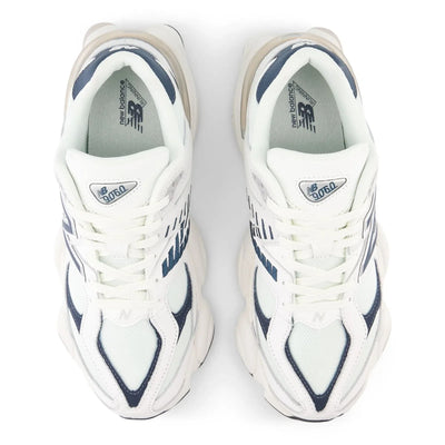 New Balance 9060 White with Nb Navy and Sea Salt