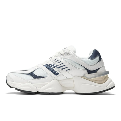 New Balance 9060 White with Nb Navy and Sea Salt