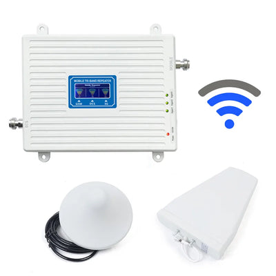 Jio2G/3G/4G LTE Tri- Band Amplifier Cell Phone Mobile Signal 900/1800/2100 GSM DCS Booster - Repeater