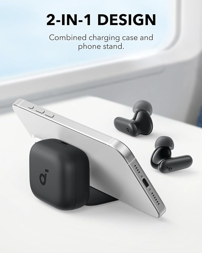 Anker R50i Soundcore R50i NC by Anker Noise Cancelling Earbuds, Best Earbuds 2024 Strong and Smart Noise Cancelling, Powerful Bass, 45H Playtime, 2-in-1 Case and Phone Stand, IP54, Wireless Earbuds, Bluetooth 5.4, App Control