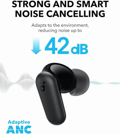 Anker R50i Soundcore R50i NC by Anker Noise Cancelling Earbuds, Best Earbuds 2024 Strong and Smart Noise Cancelling, Powerful Bass, 45H Playtime, 2-in-1 Case and Phone Stand, IP54, Wireless Earbuds, Bluetooth 5.4, App Control